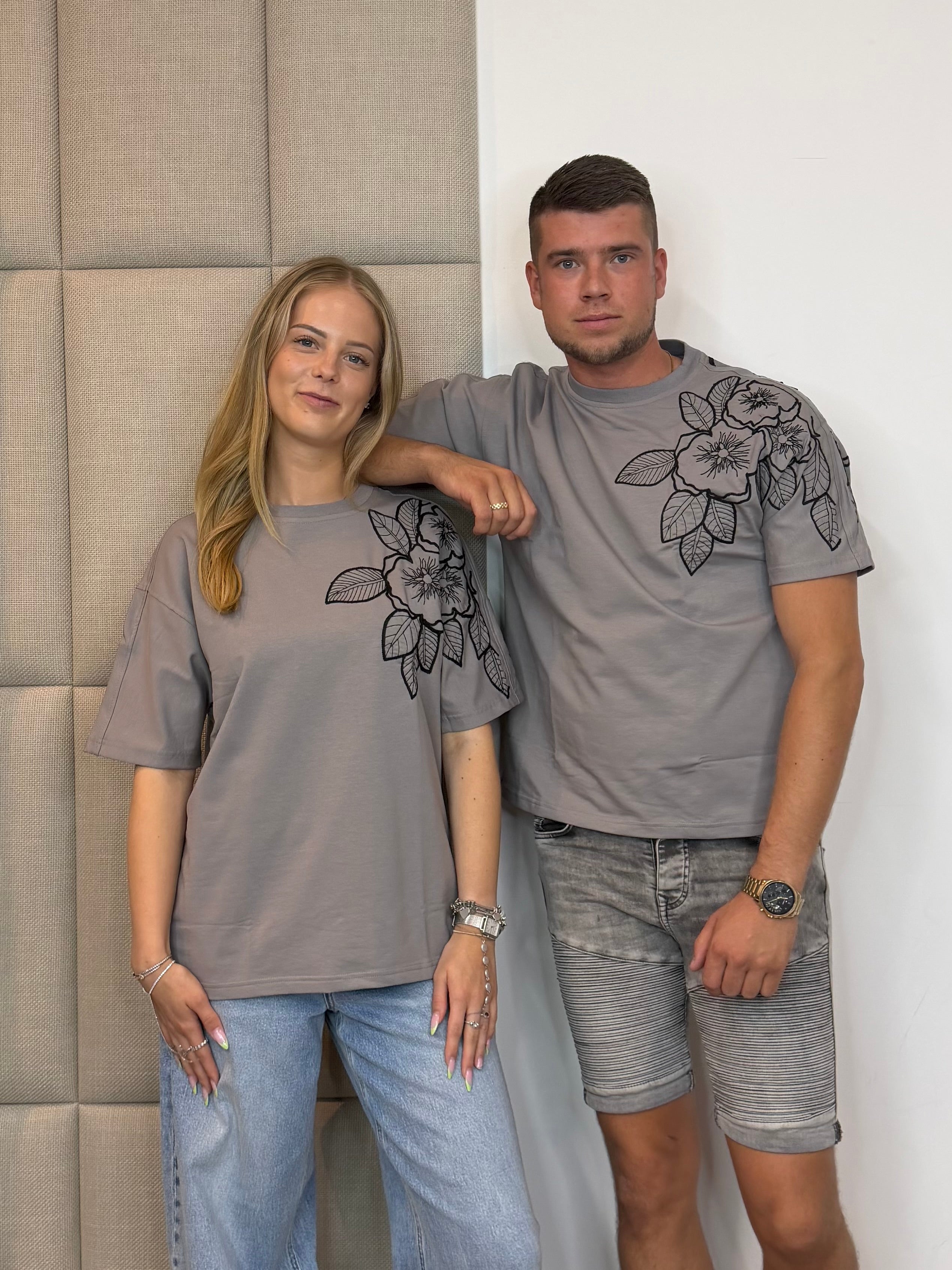 Big Flower T-Shirt - Grijs