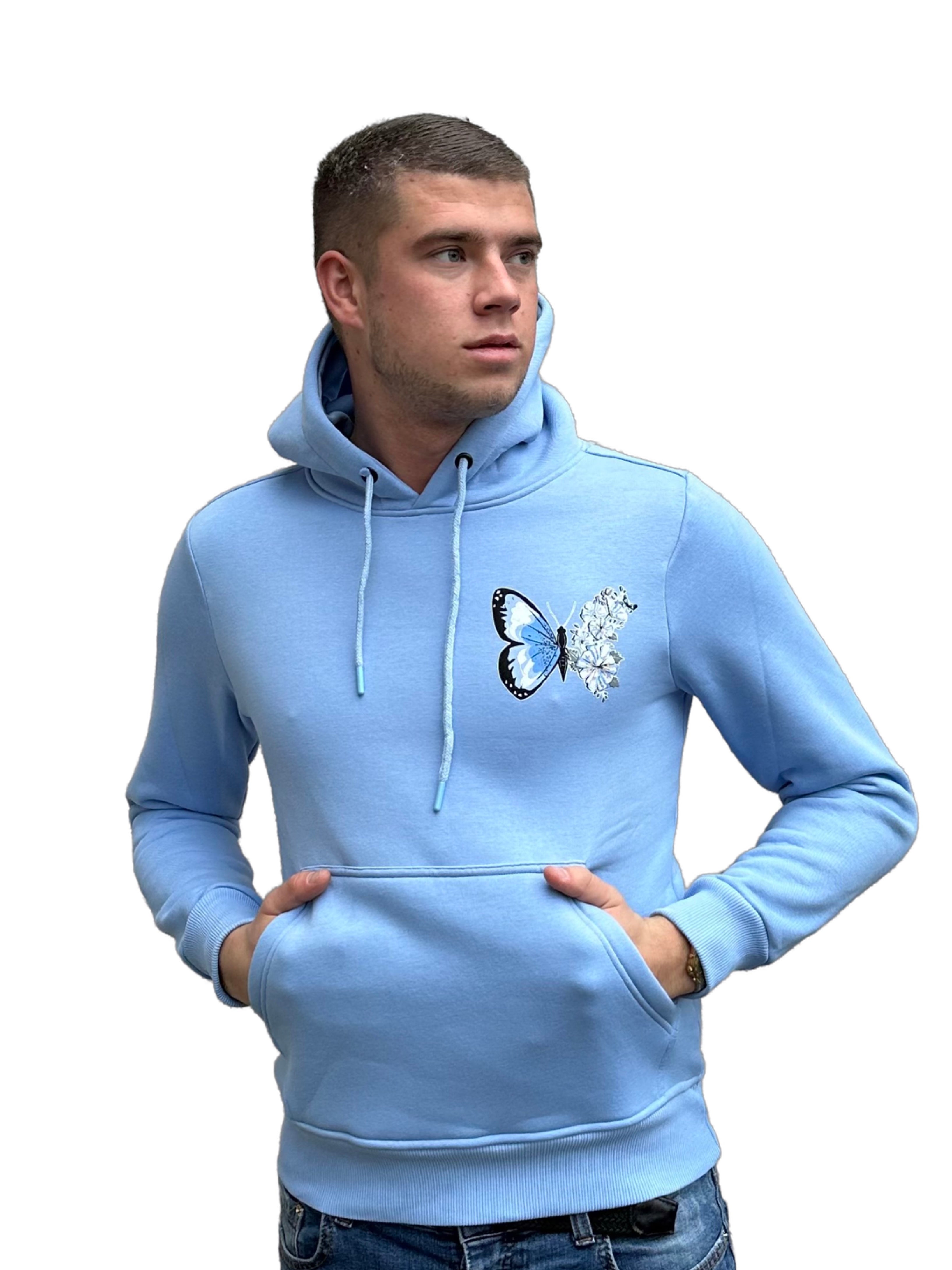 Blauwe Vlinder Hoodie - Blauw - Flexxfashion Flexxfashion Blauwe Vlinder Hoodie - Blauw