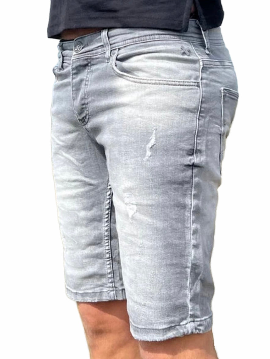 Greylo Short Jean - Grijs - Flexxfashion Flexxfashion Greylo Short Jean - Grijs