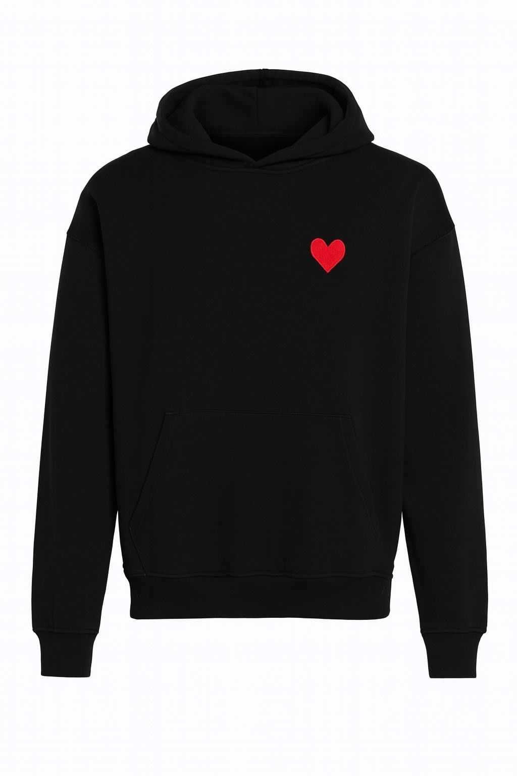 Valentine Hoodie - Zwart met Rood