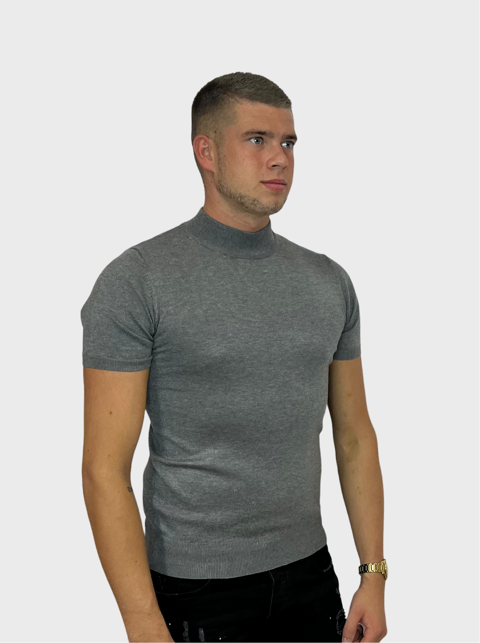 Turtle Neck T-Shirt - Grijs