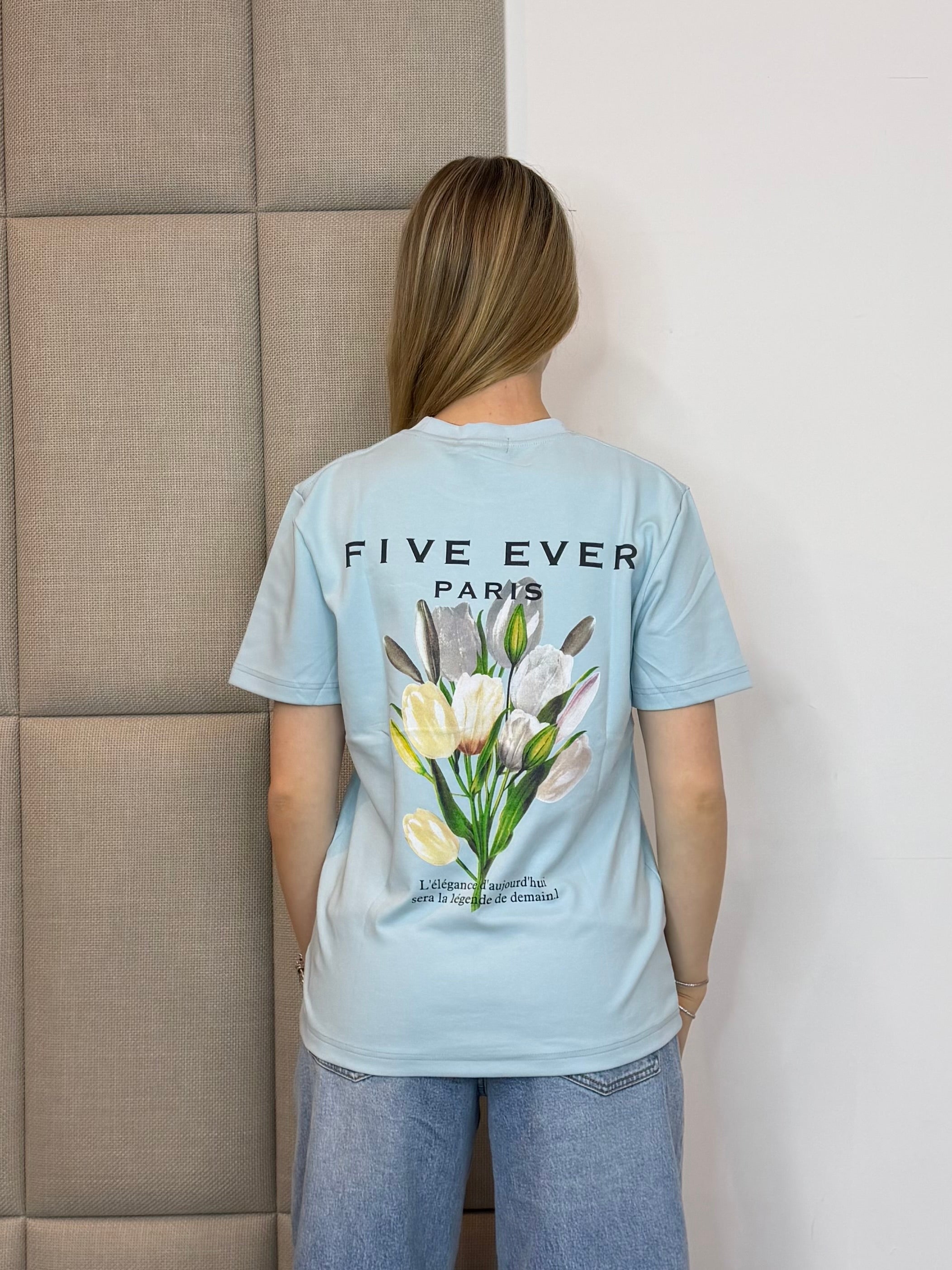 Five Flower T-Shirt - Blauw