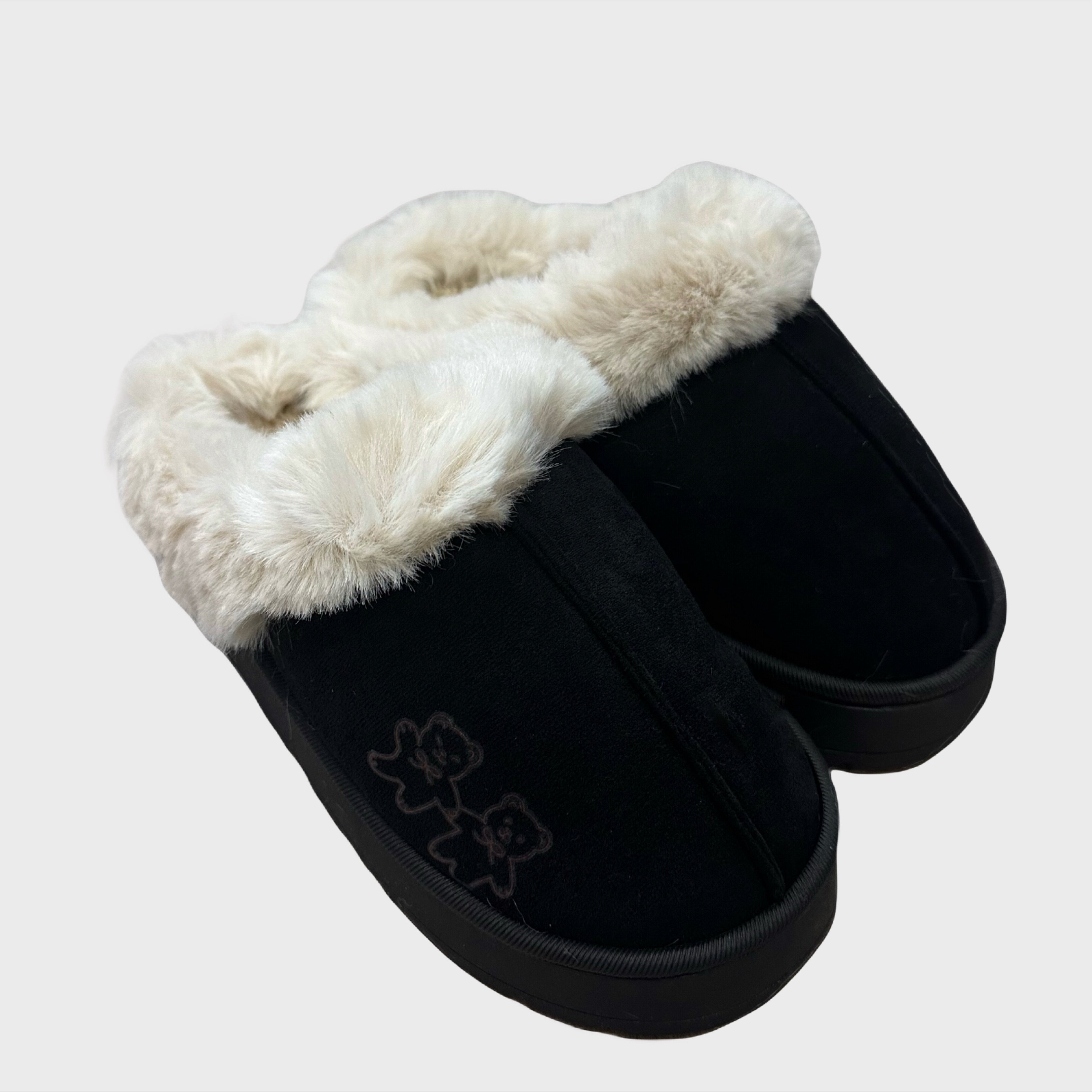 Teddy Pantoffels - Zwart