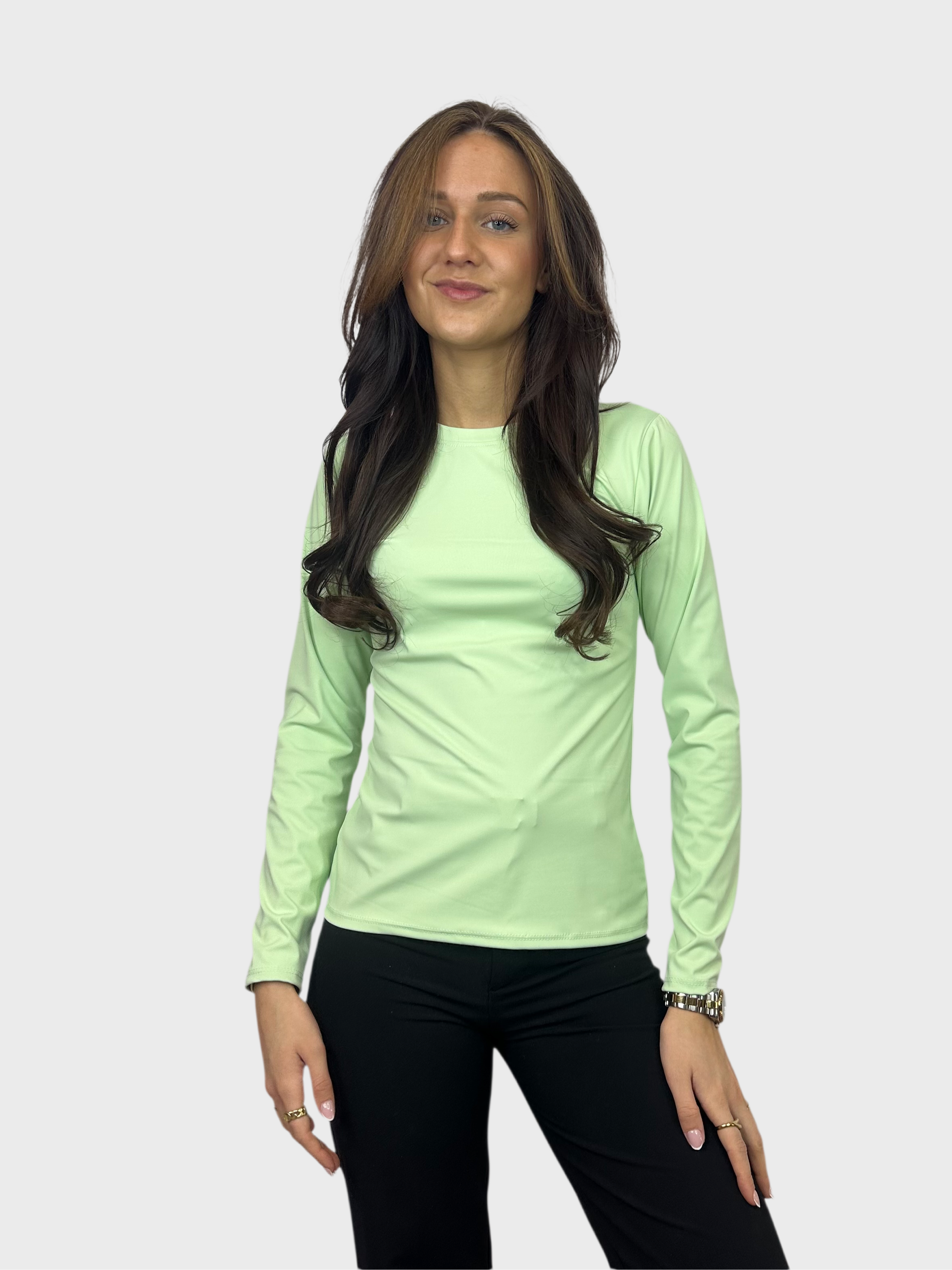 Basic Longsleeve Top - Licht Groen