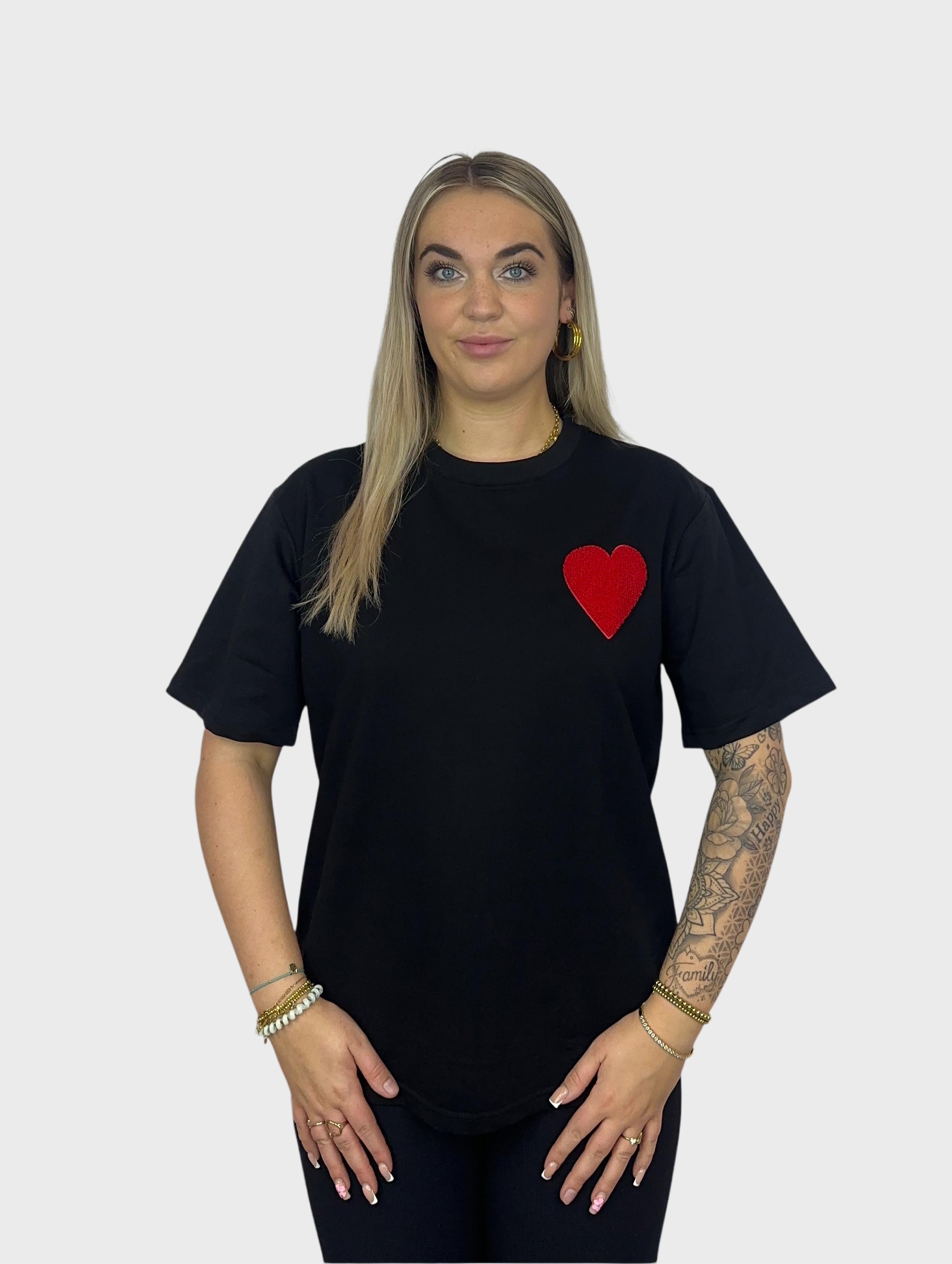 Basic Heart T-Shirt - Zwart