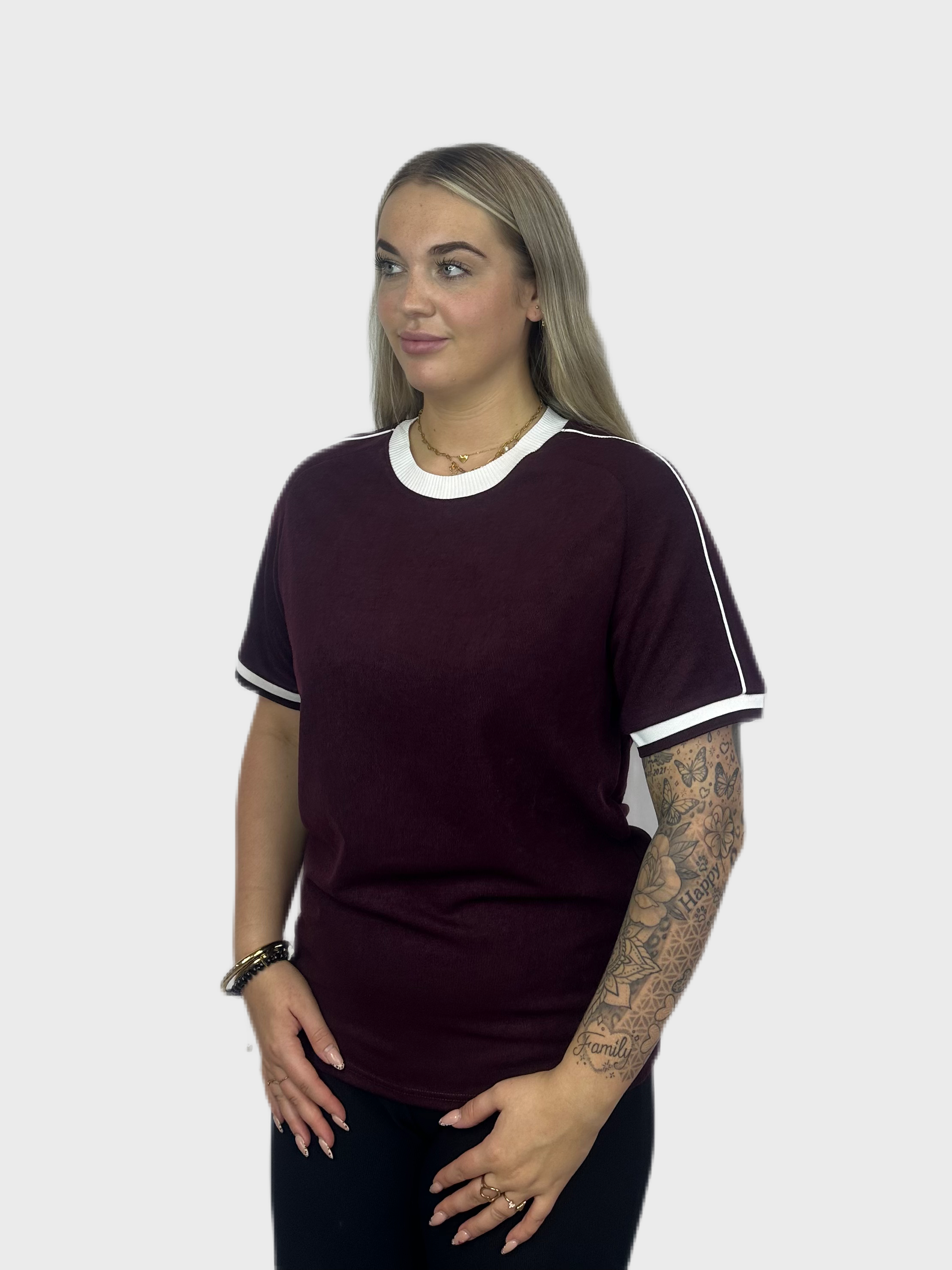 Basic Line T-Shirt - Burgundy