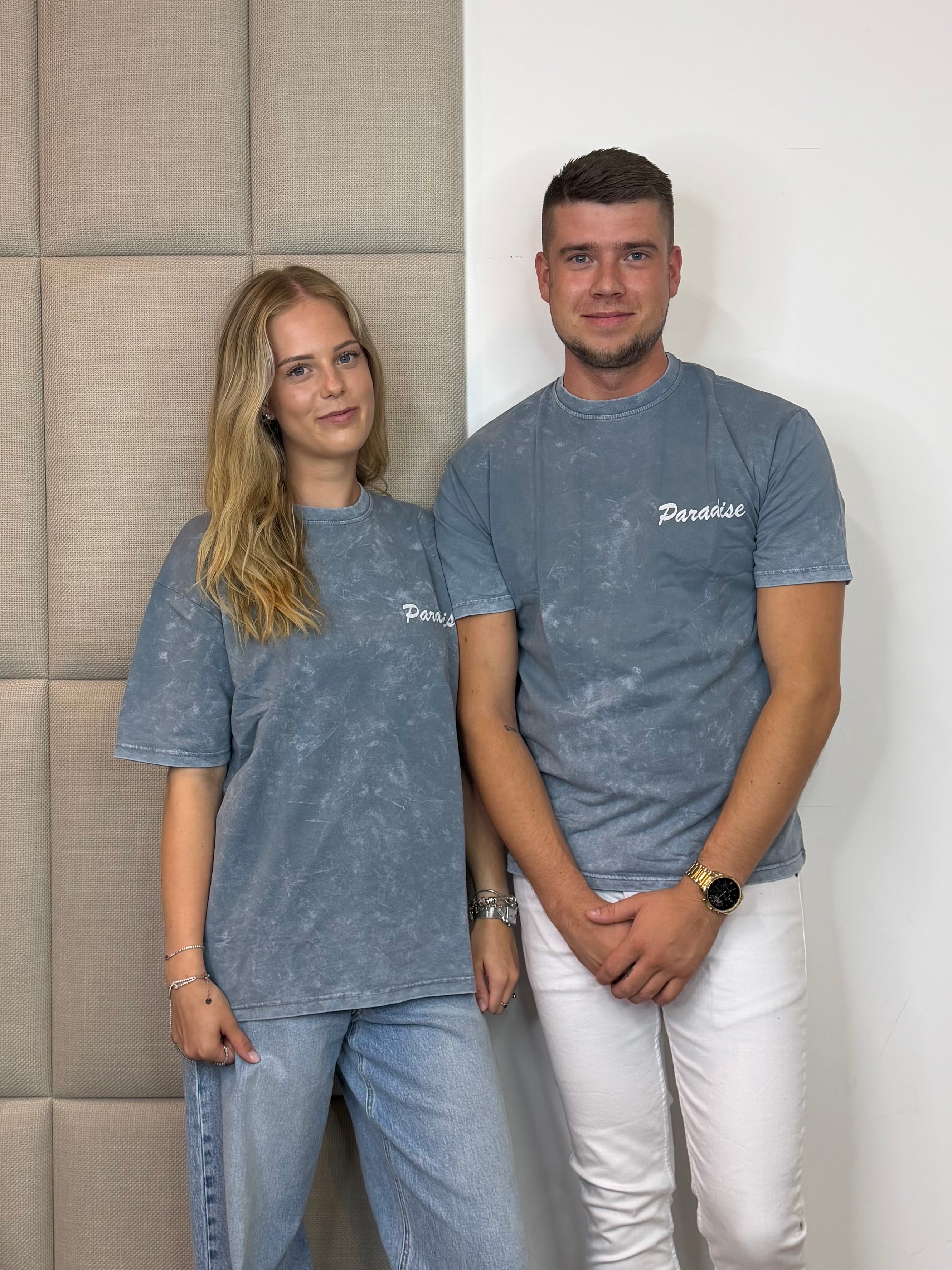 Paradise T-Shirt - Gewassen Blauw
