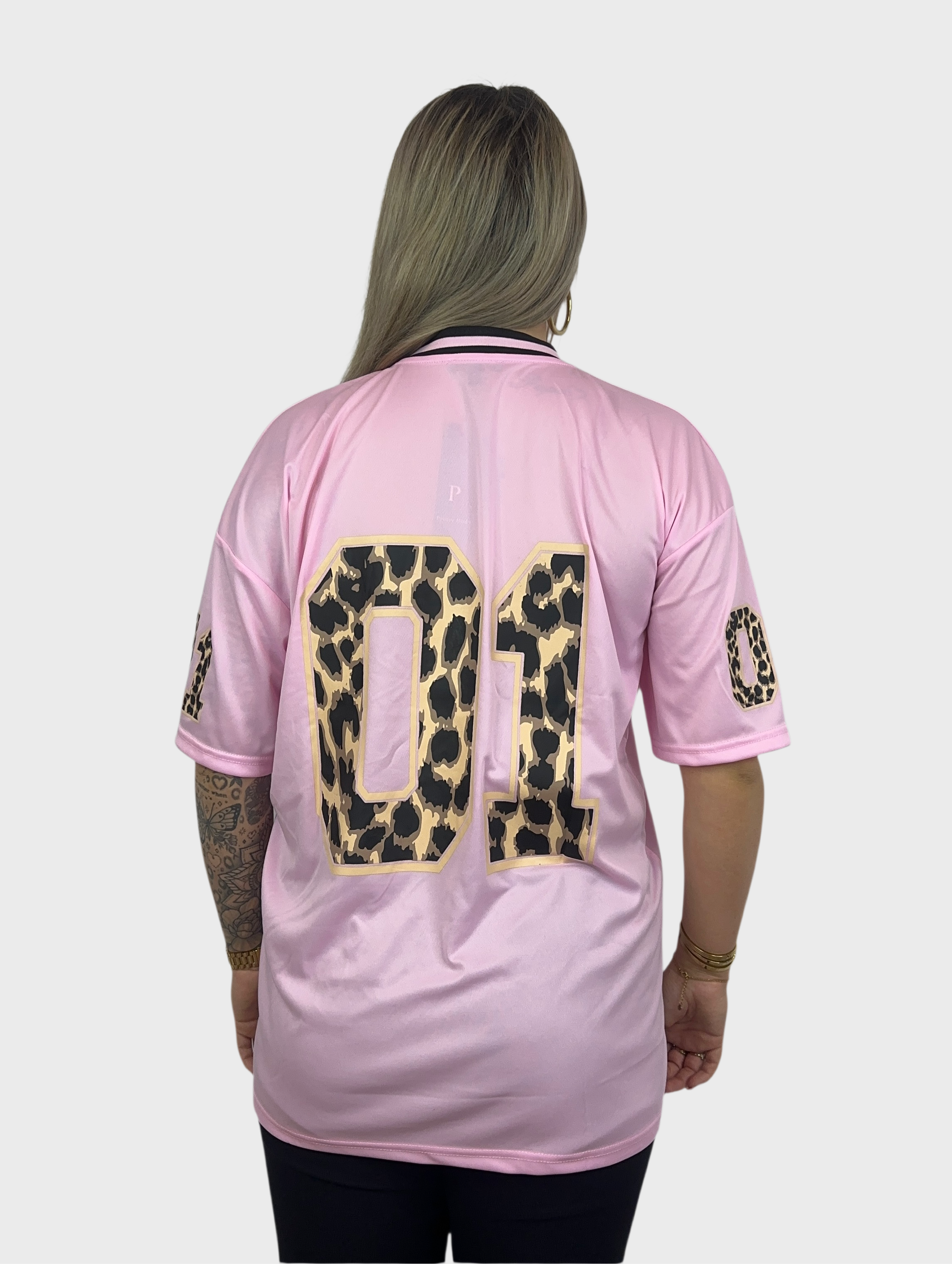 01 Leopard Jersey - Licht Roze