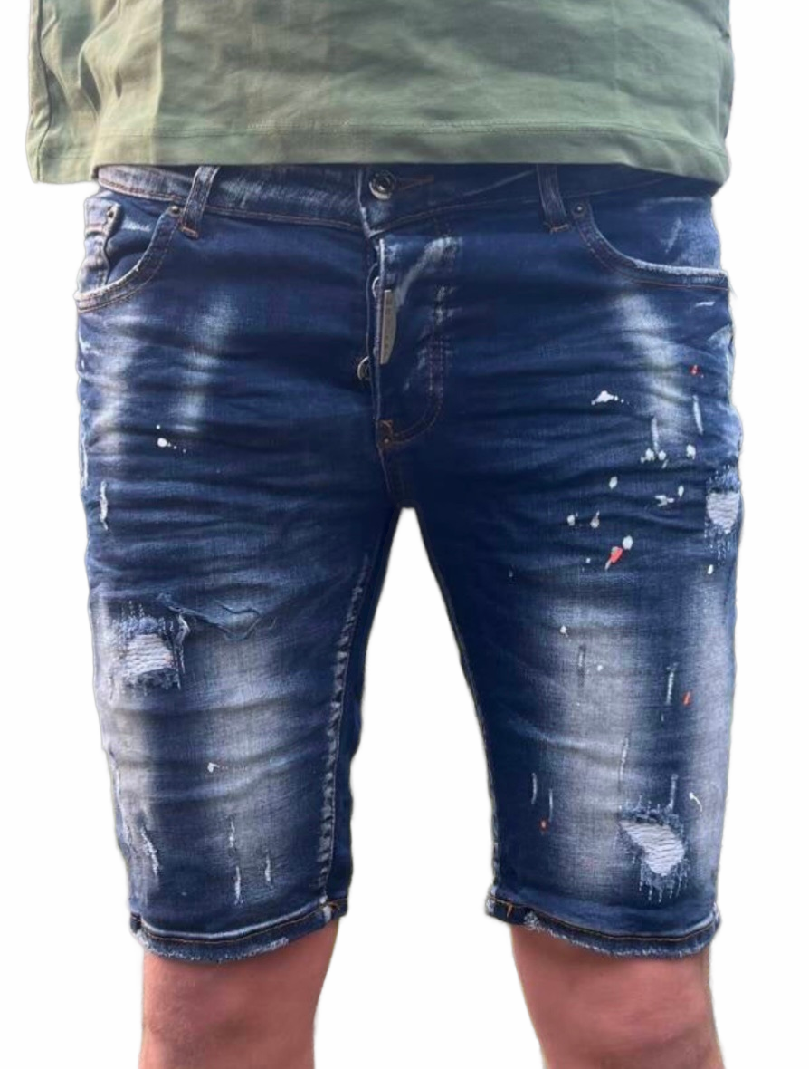 Skull Short Jean - Donker Blauw