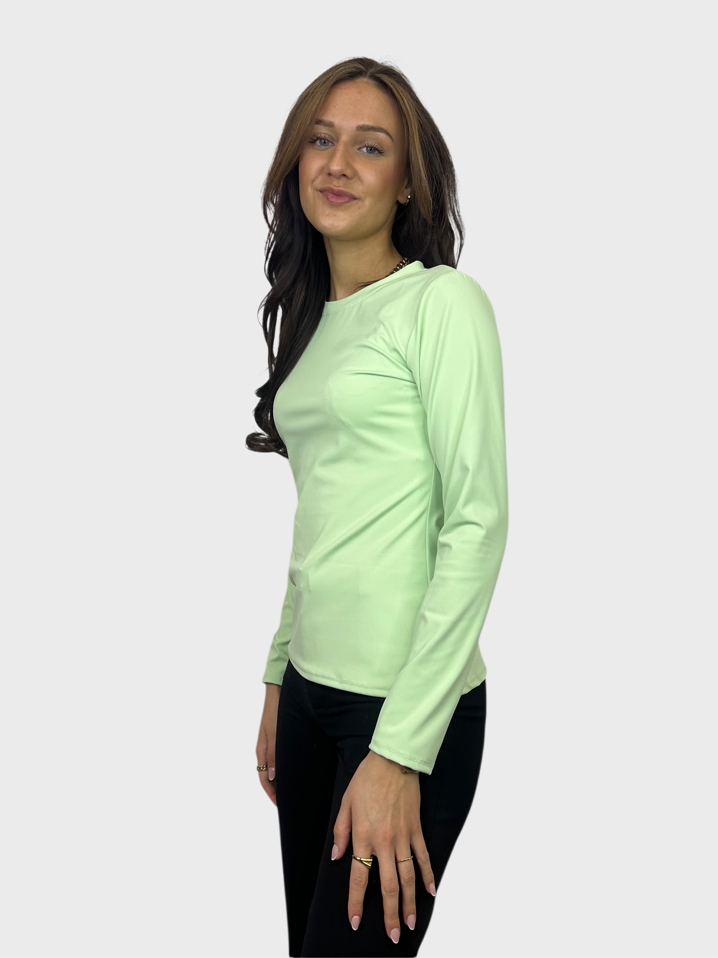 Basic Longsleeve Top - Licht Groen