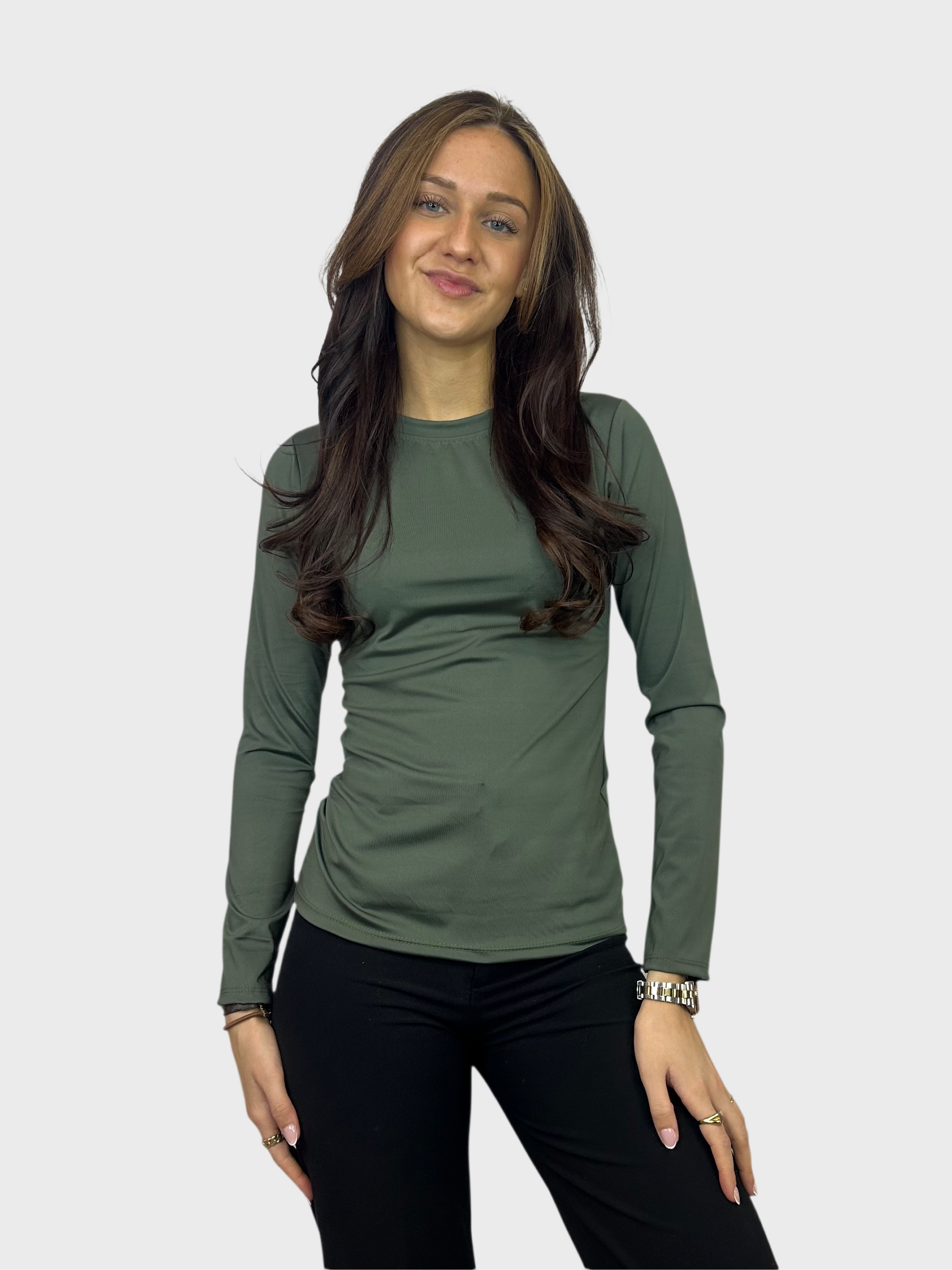 Basic Longsleeve Top - Army Groen