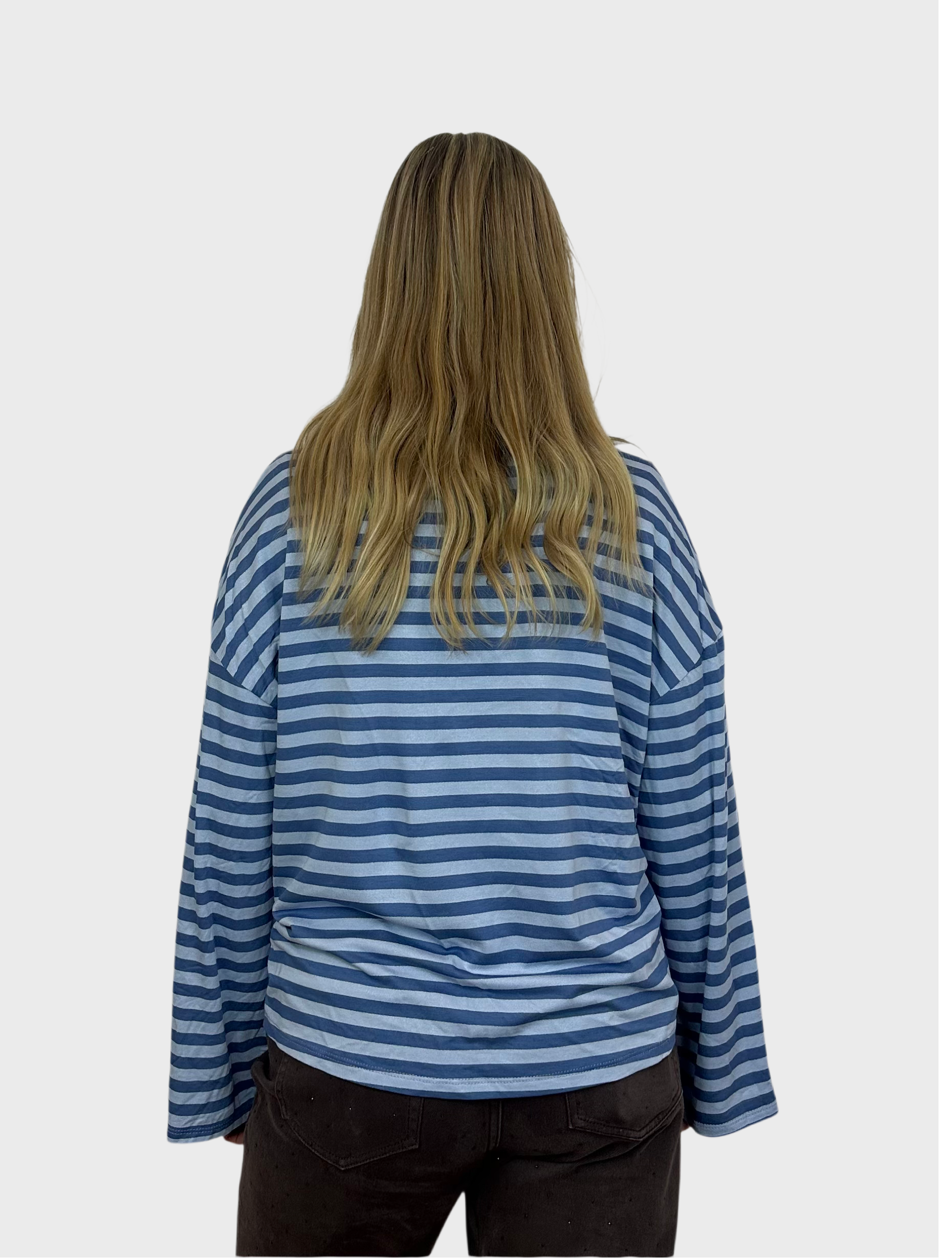 Gestreepte Longsleeve - Blauw