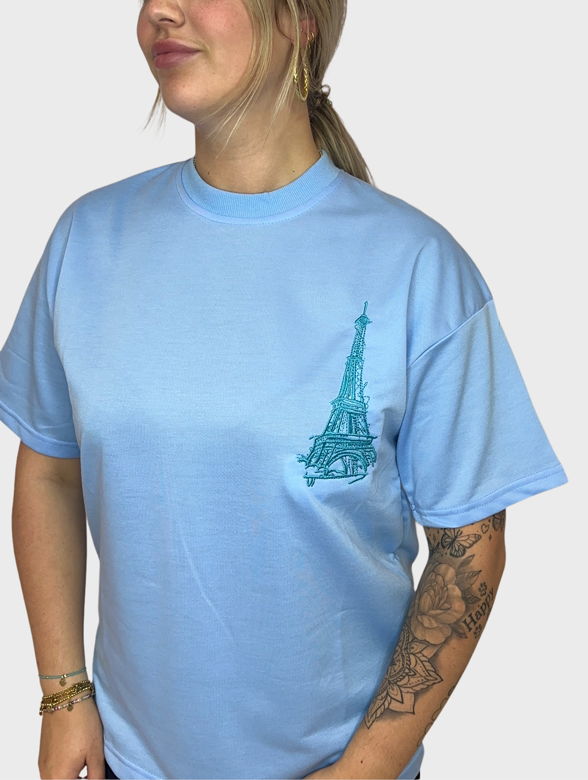 Eiffeltoren T-Shirt - Baby Blauw