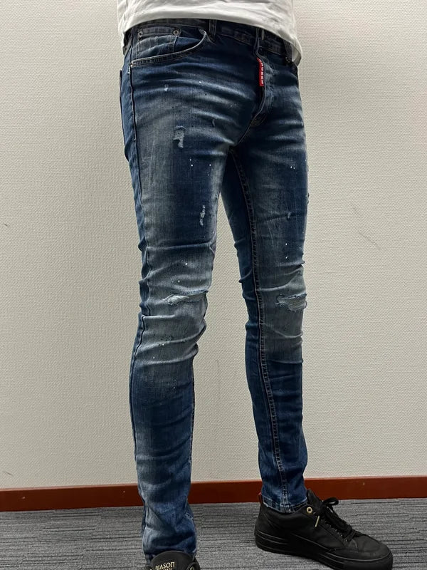 Paris Blue Slim Fit Jean - Blauw - Flexxfashion Flexxfashion Paris Blue Slim Fit Jean - Blauw