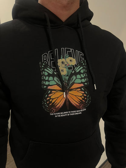Believe Butterfly Hoodie - Zwart