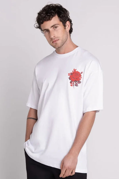 Red Rose T-Shirt - Wit