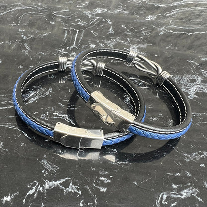 Anchor Connection Bracelet - Black And Blue