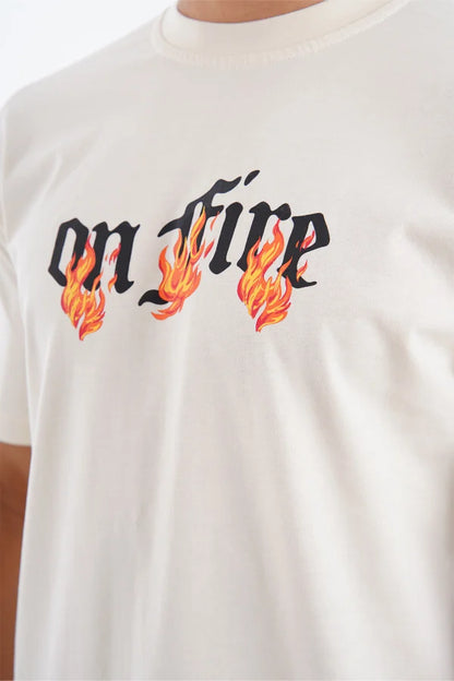 On Fire T-Shirt - Beige