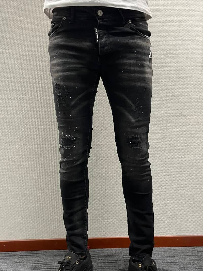 Black Bomba Slim Fit Jean - Zwart - Flexxfashion Flexxfashion Black Bomba Slim Fit Jean - Zwart