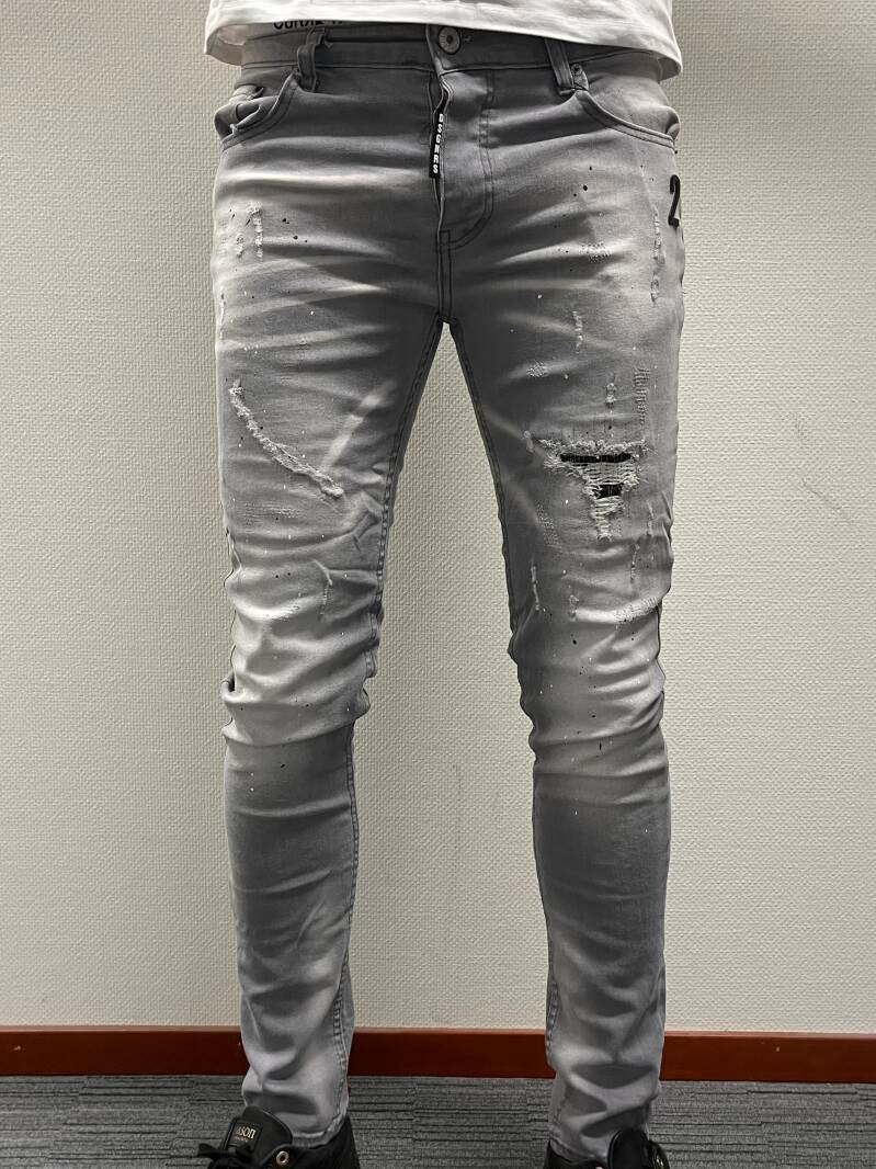 Greyno Slim Fit Jean - Grijs - Flexxfashion Flexxfashion Greyno Slim Fit Jean - Grijs