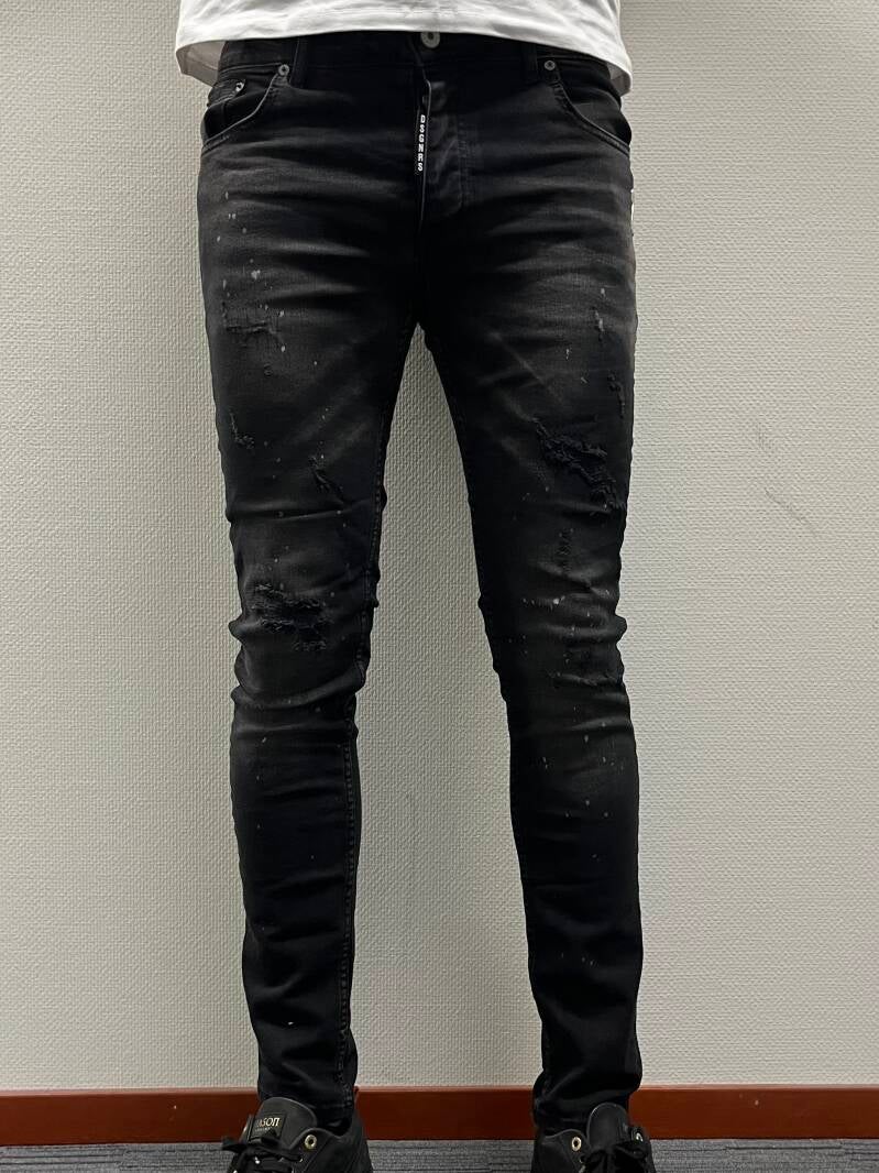 Les Dark Slim Fit Jean - Zwart - Flexxfashion Flexxfashion Les Dark Slim Fit Jean - Zwart