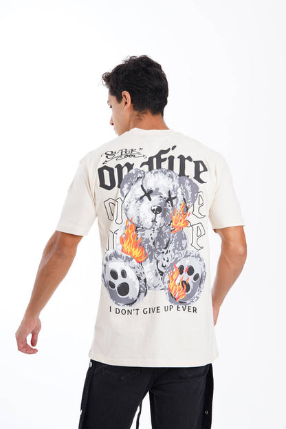 On Fire T-Shirt - Beige
